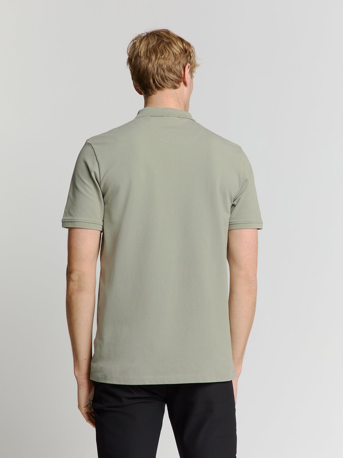 Polo Zip Pique Garment Dyed