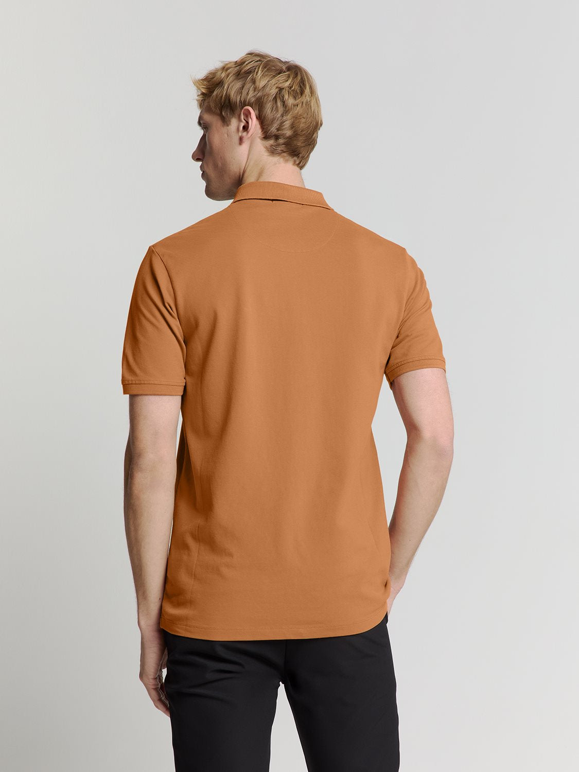 Polo Zip Pique Garment Dyed