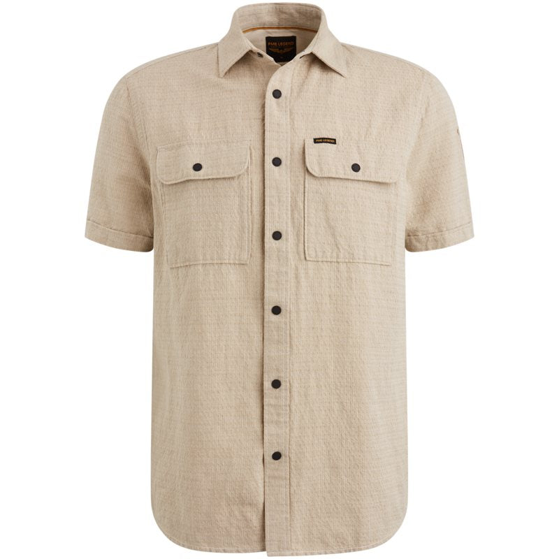 Shirt Linen Dobby Gray Green