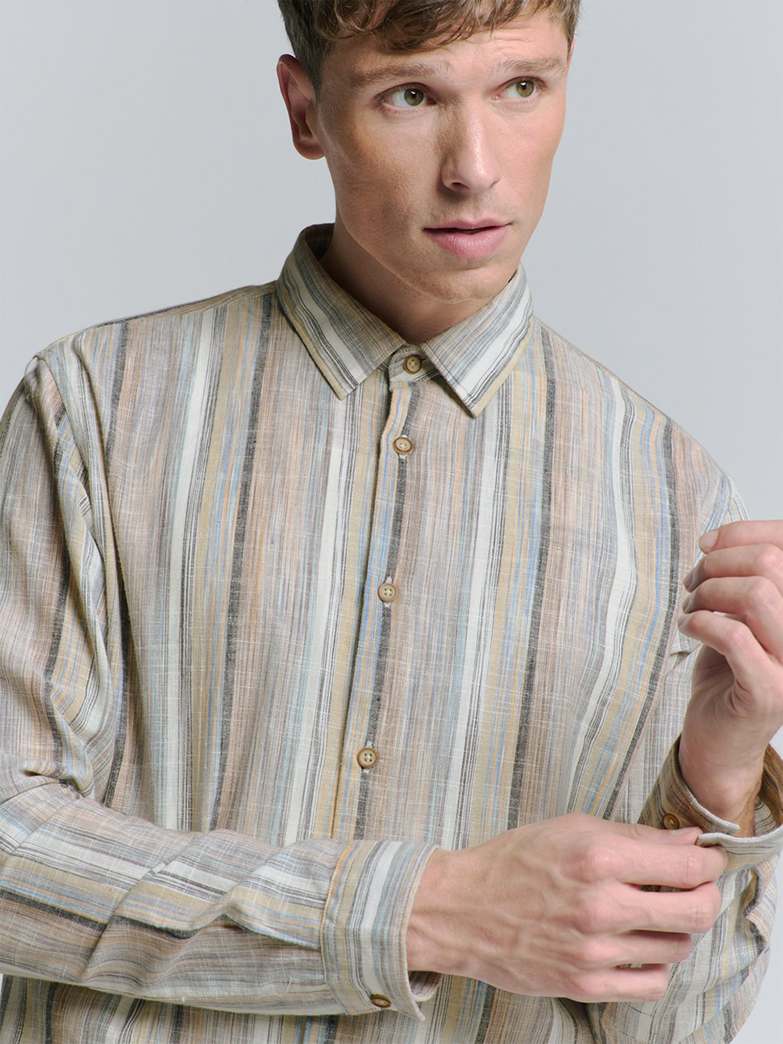 Shirt Slub Coloured Stripes