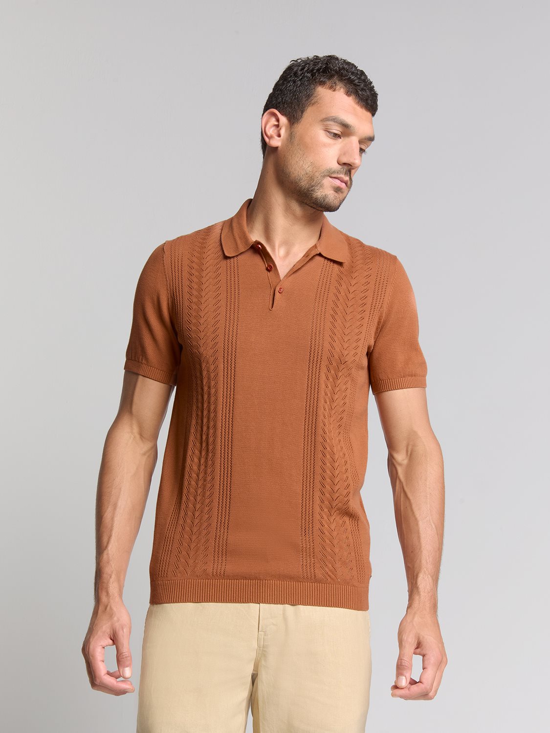Short Sleeve Polo Jacquard