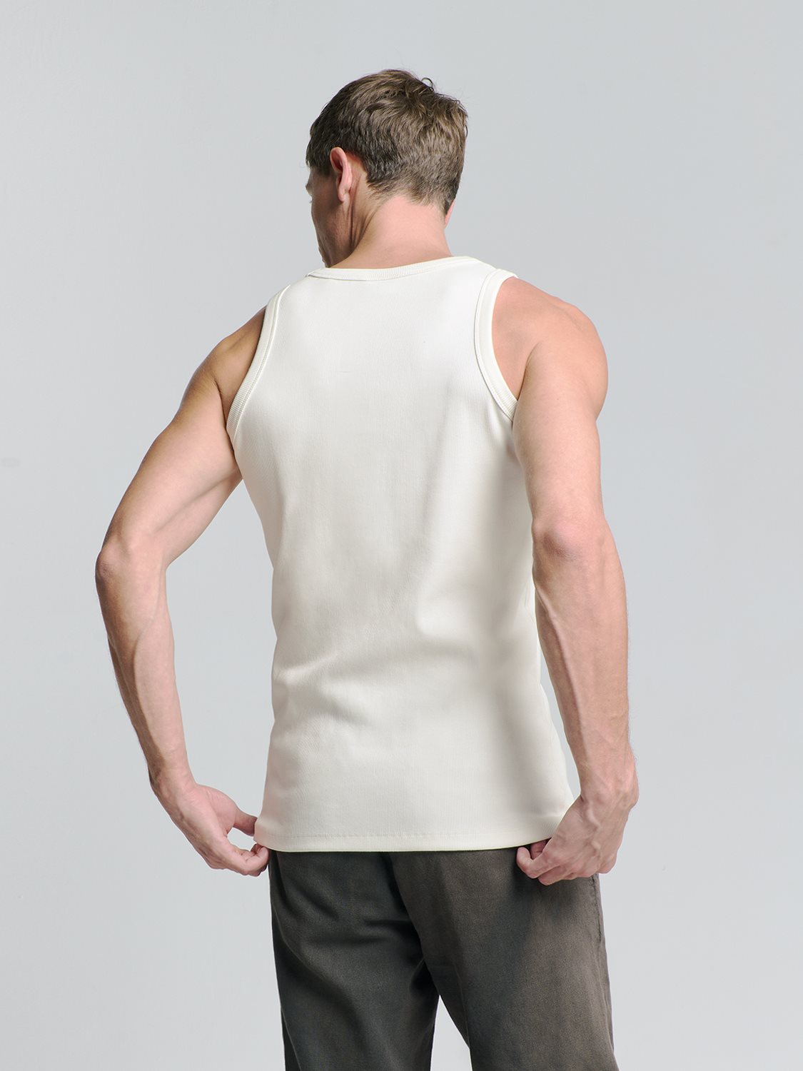 Singlet Solid Rib Offwhite