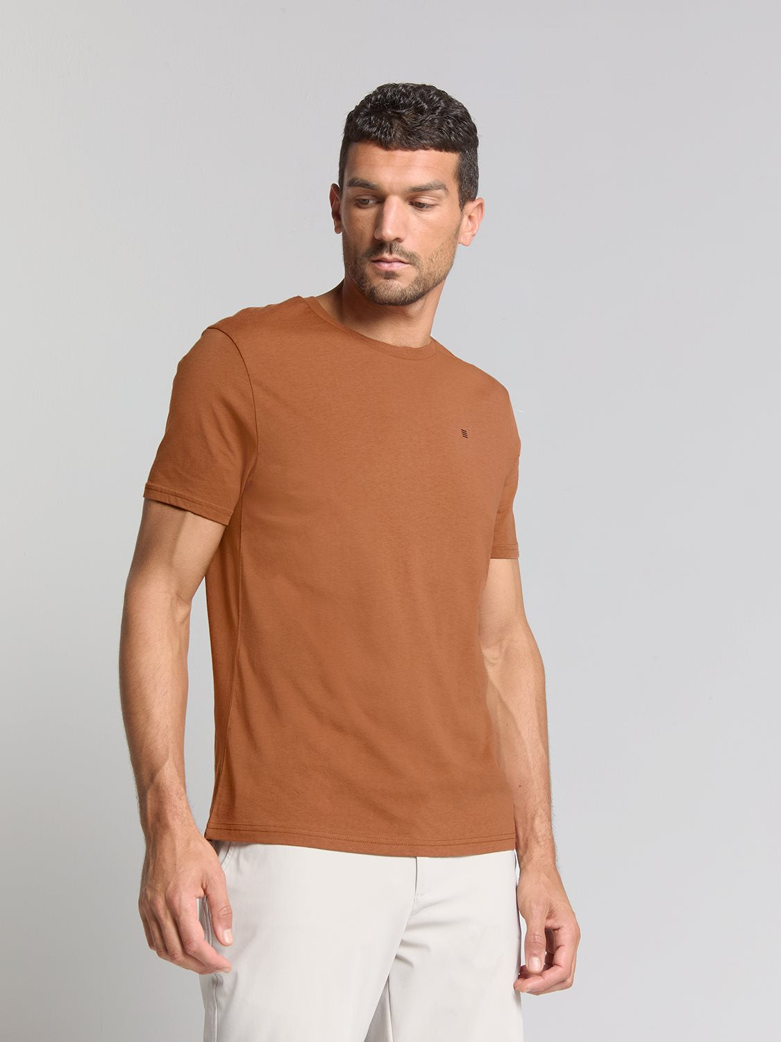 t-shirt Solid Caramel