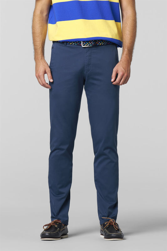 Chino Bonn Fine Print Blauw