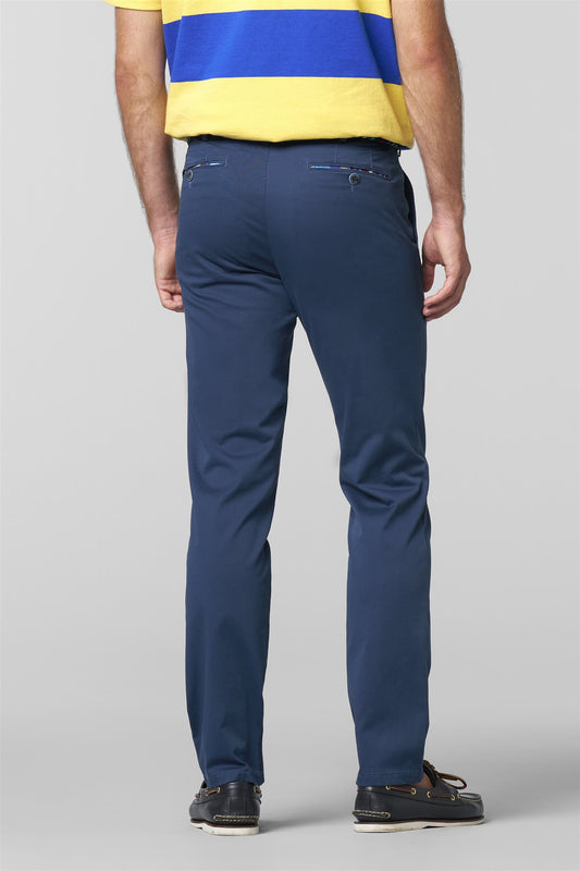 Chino Bonn Fine Print Blauw