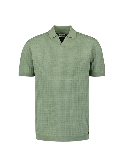 Polo V Solid Jacquard Green