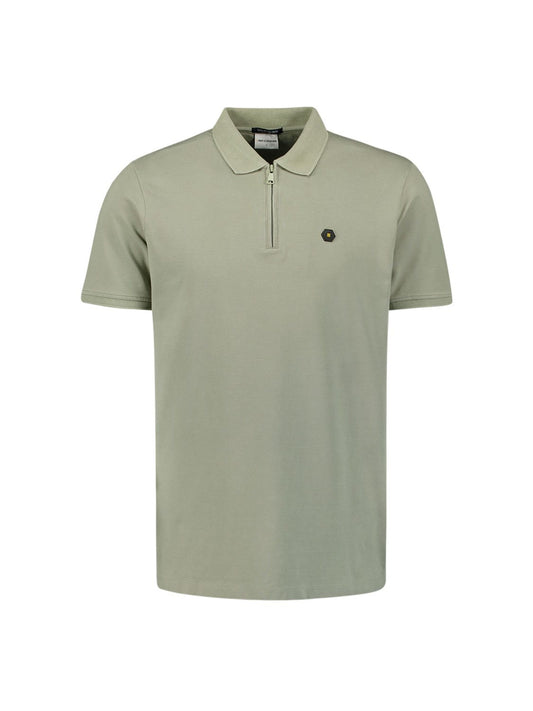 Polo Zip Pique Garment Dyed