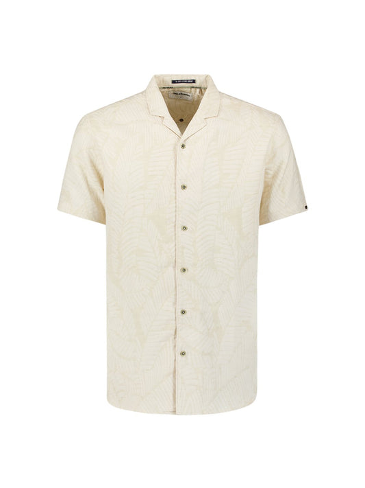 Shirt Linen Jacquard Offwhite