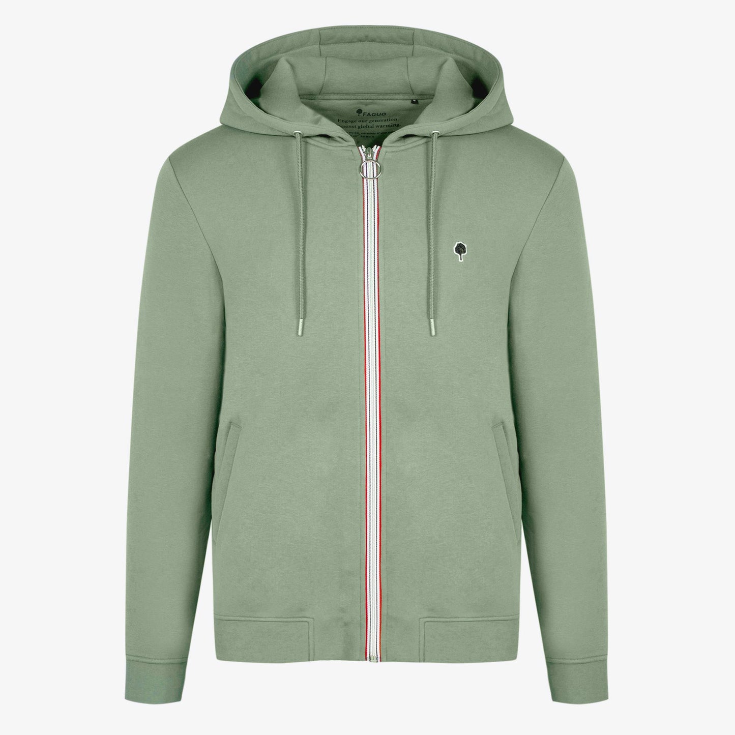 Sweat Zip Mesnil Cotton Green