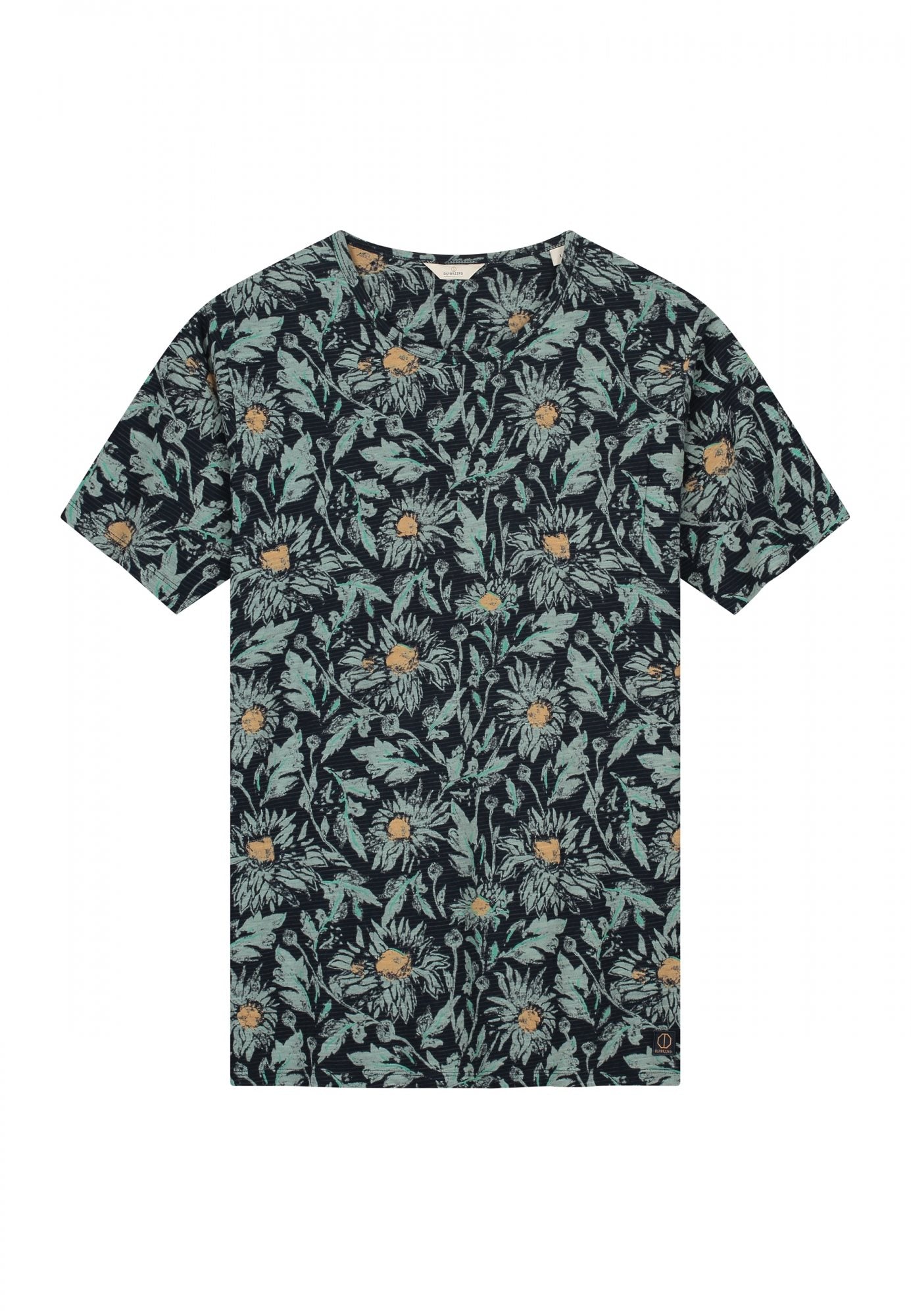 T-Shirt Painted Flower Navy
