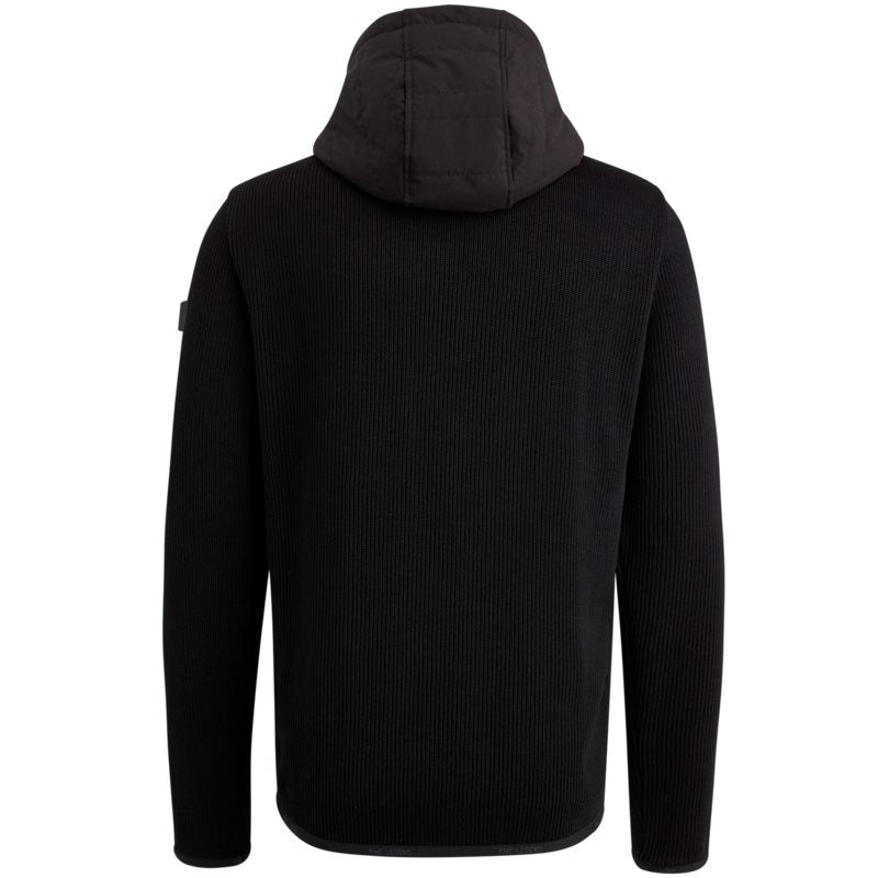 Zip Jacket Hooded Knit Black